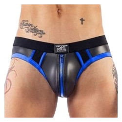 Mr B - Mister B Jockstrap en néoprène Jock Brief Mr B Noir-Bleu